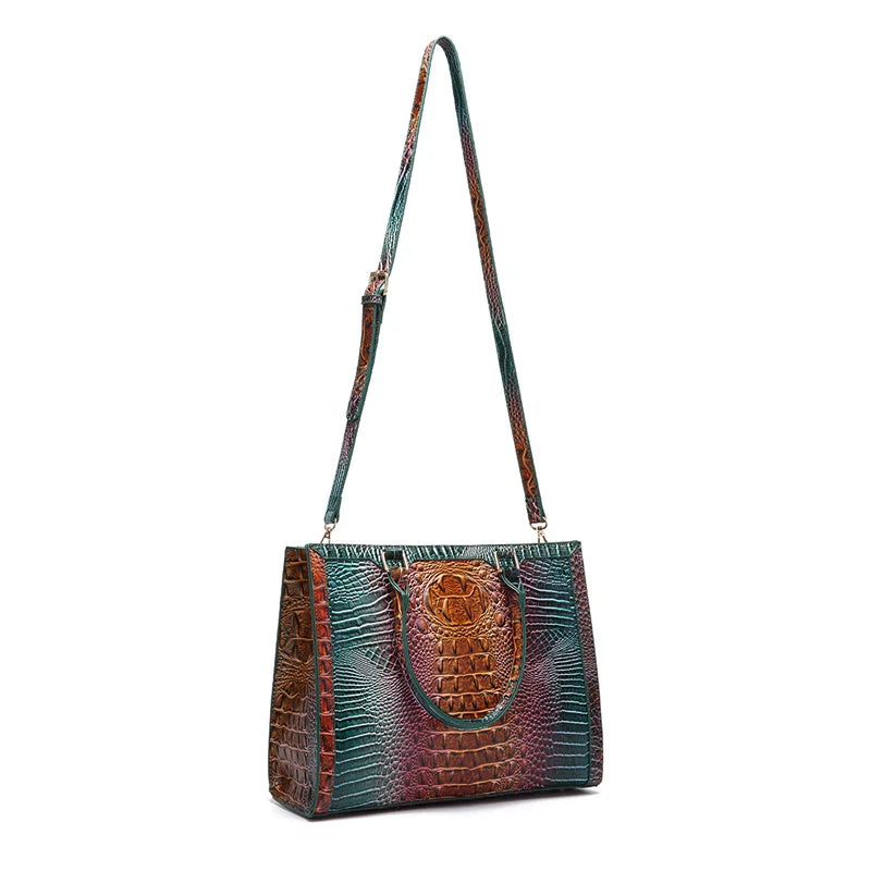 Trendy Vintage Crocodile Pattern Handbag Fashion Design