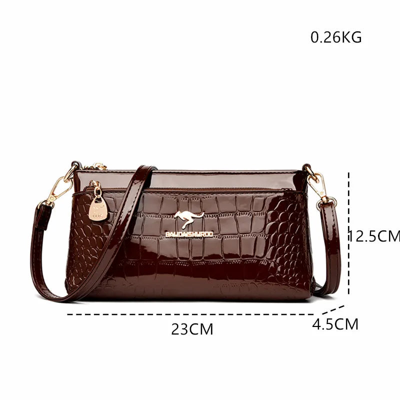 Luxury Oil Wax Leather Crossbody Bag Small Phone Purse Fashion Shoulder Handbag