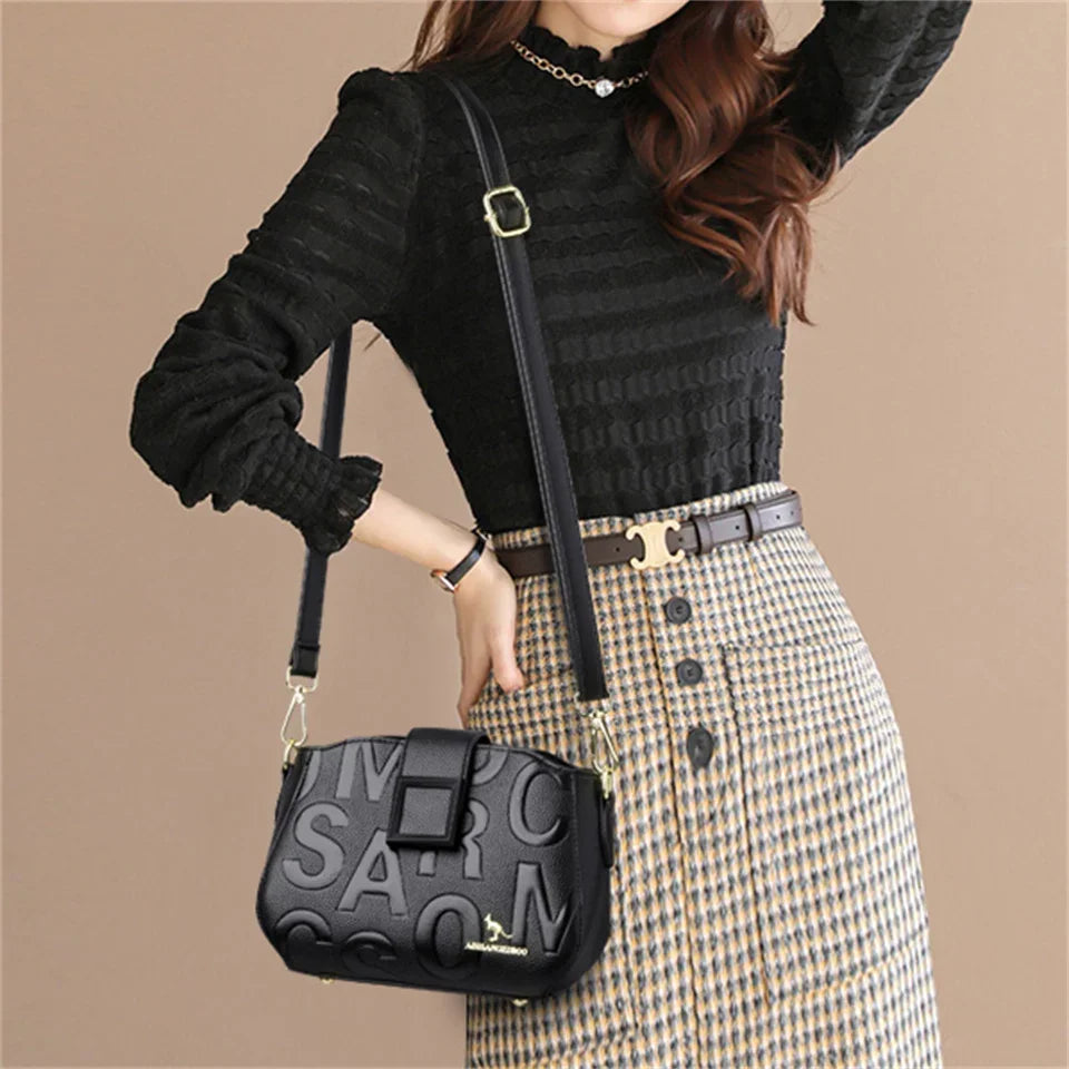Fashionable Square Buckle Crossbody Bag Large Capacity Travel Handbag Luxury Design