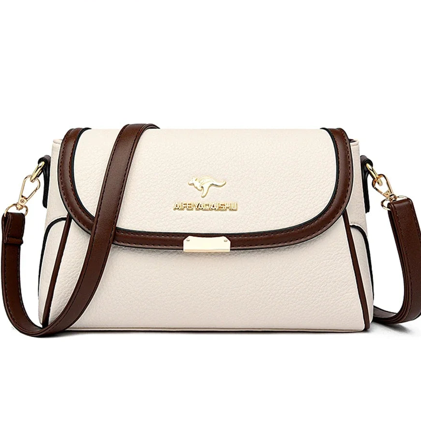 Solid Color Top Quality Leather Small Shoulder Messenger Bags