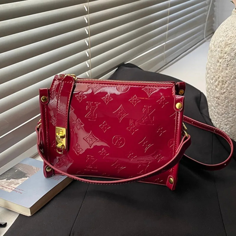 Classic Design Collection Luxury Lacquered Leather Box Handbag
