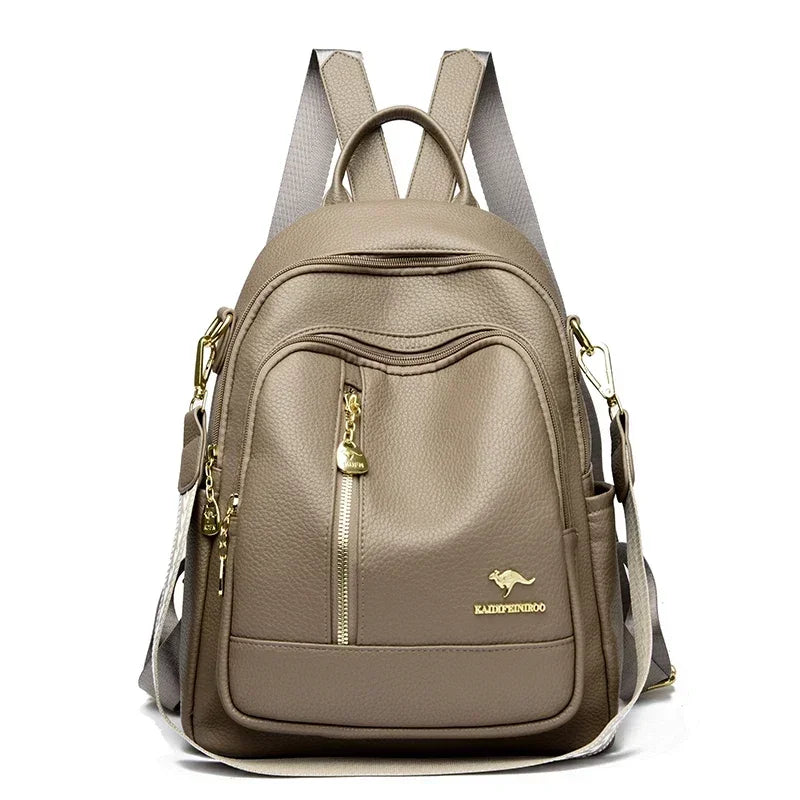 Classical High Quality Soft Leather Travel Backpack Large Capacity Luxury Bag
