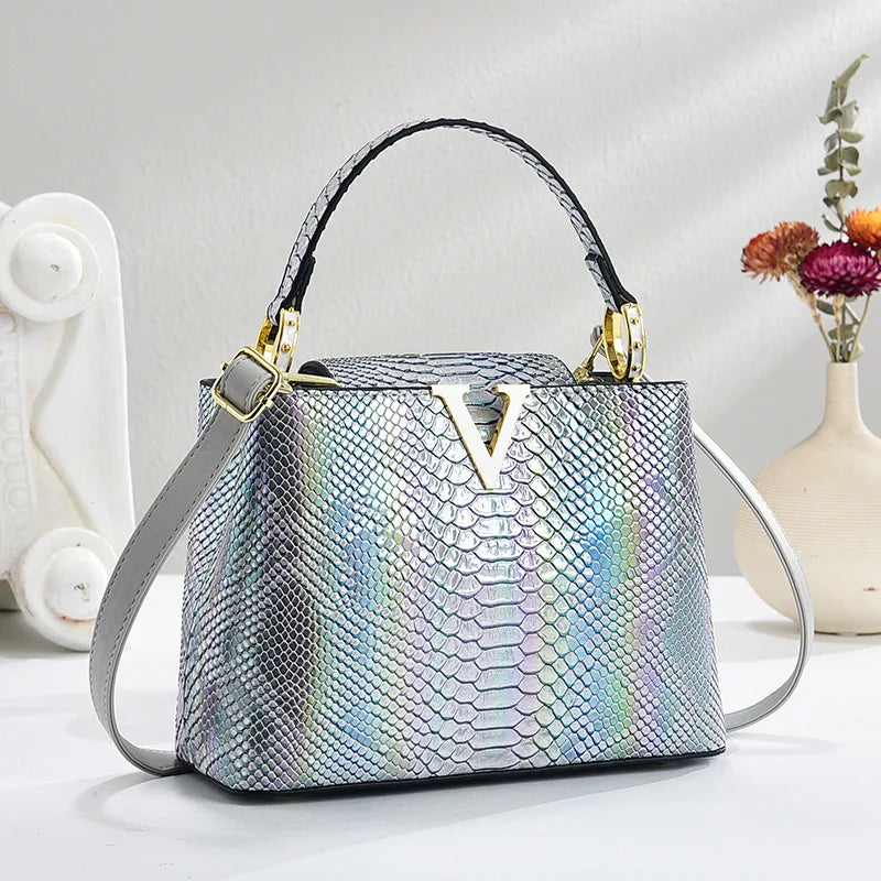 Gradient Color Shoulder Bag PU Leather Crossbody Bag