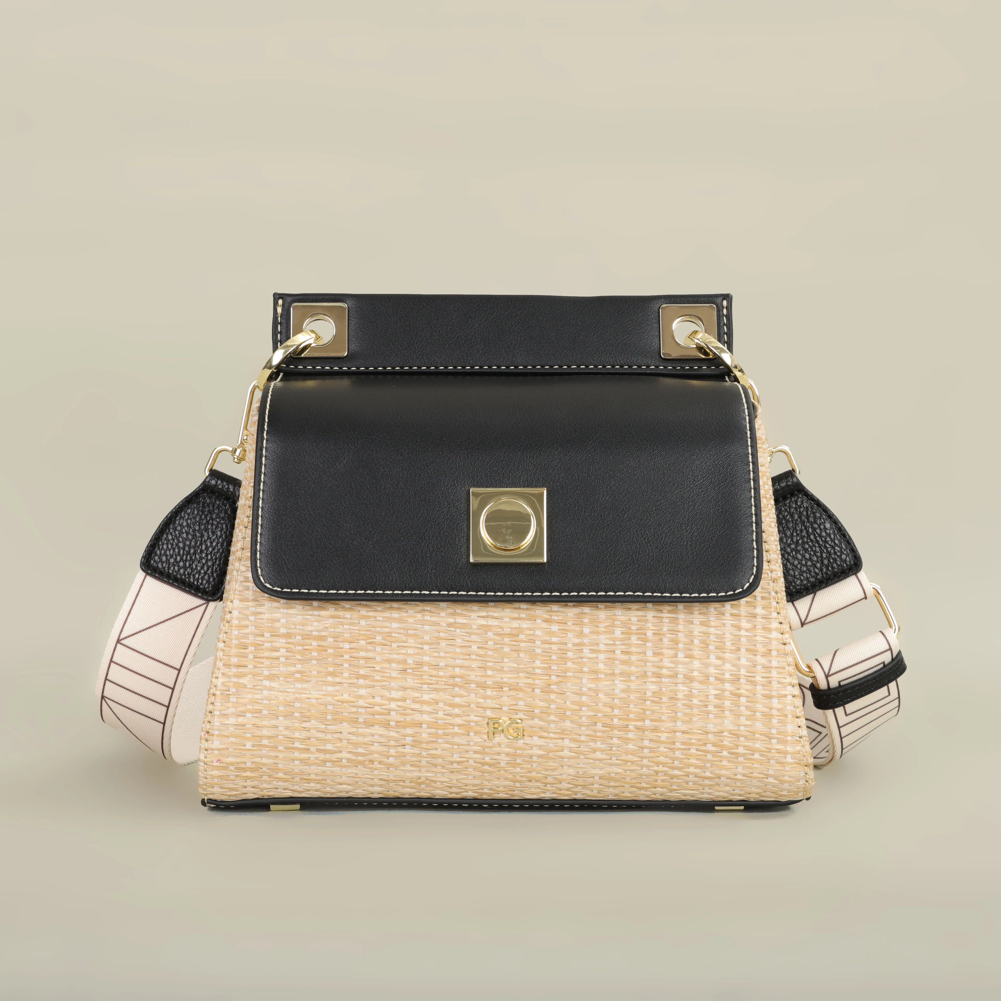 Trendy Crossbody Bag Pure Color Simple Woven Design Suction Buckle Flap Bag