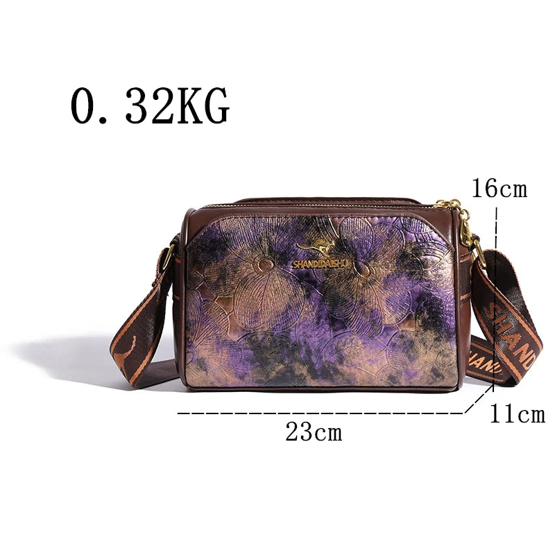 Luxury Printing Leather Messenger Purse Quality Design Handbag