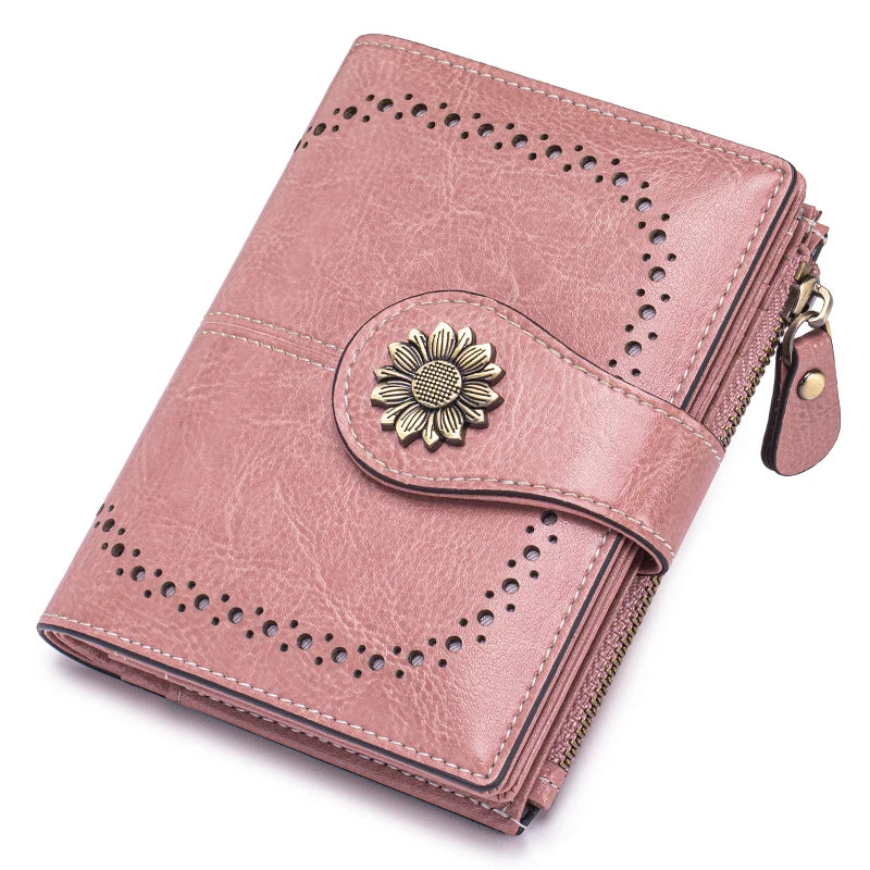 Genuine Leather RFID Wallet Women Clutch Credit Card Holder