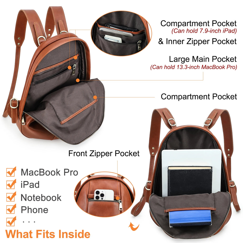 Genuine Leather Small Backpacks for Women Luxury Design