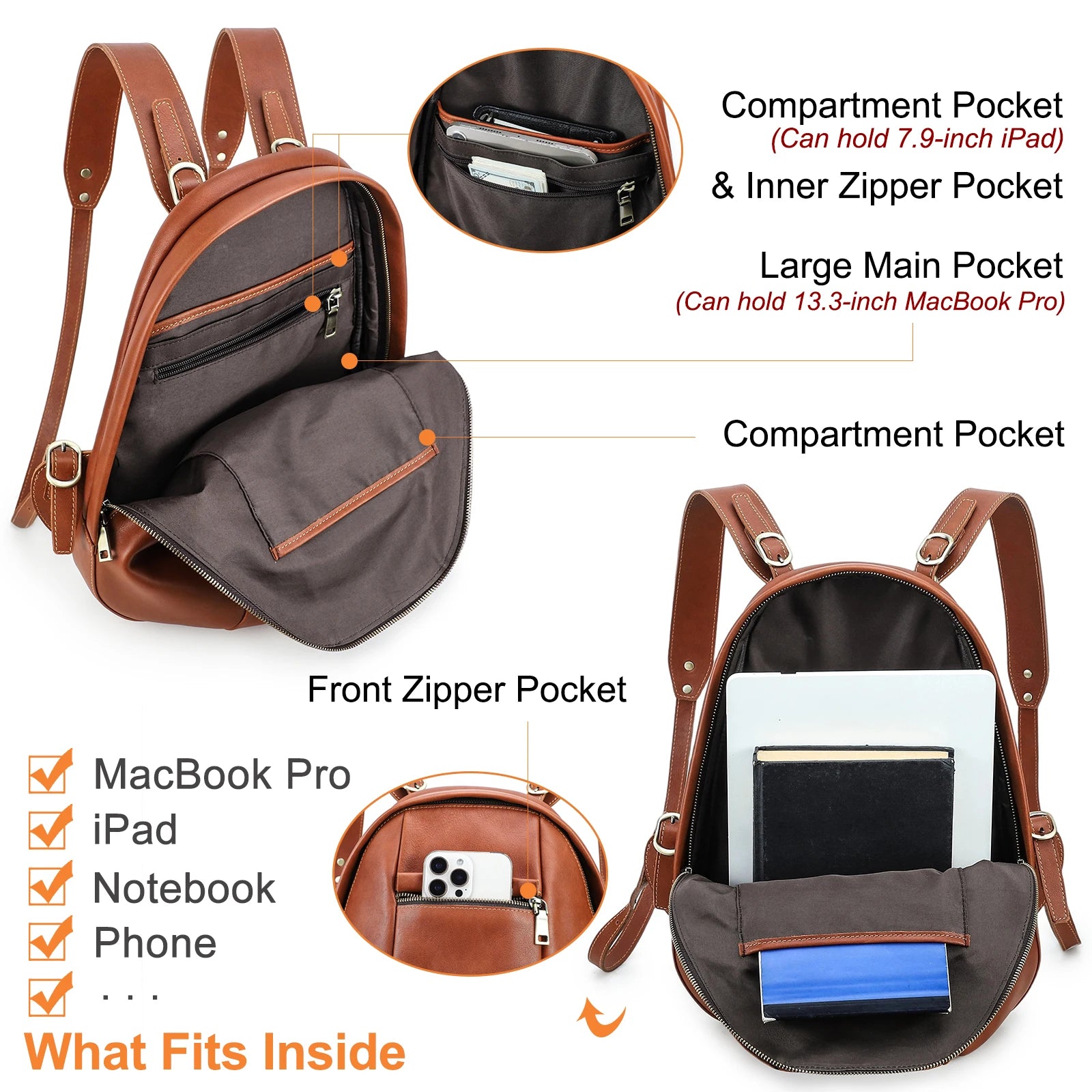 Genuine Leather Small Backpacks for Women Luxury Design
