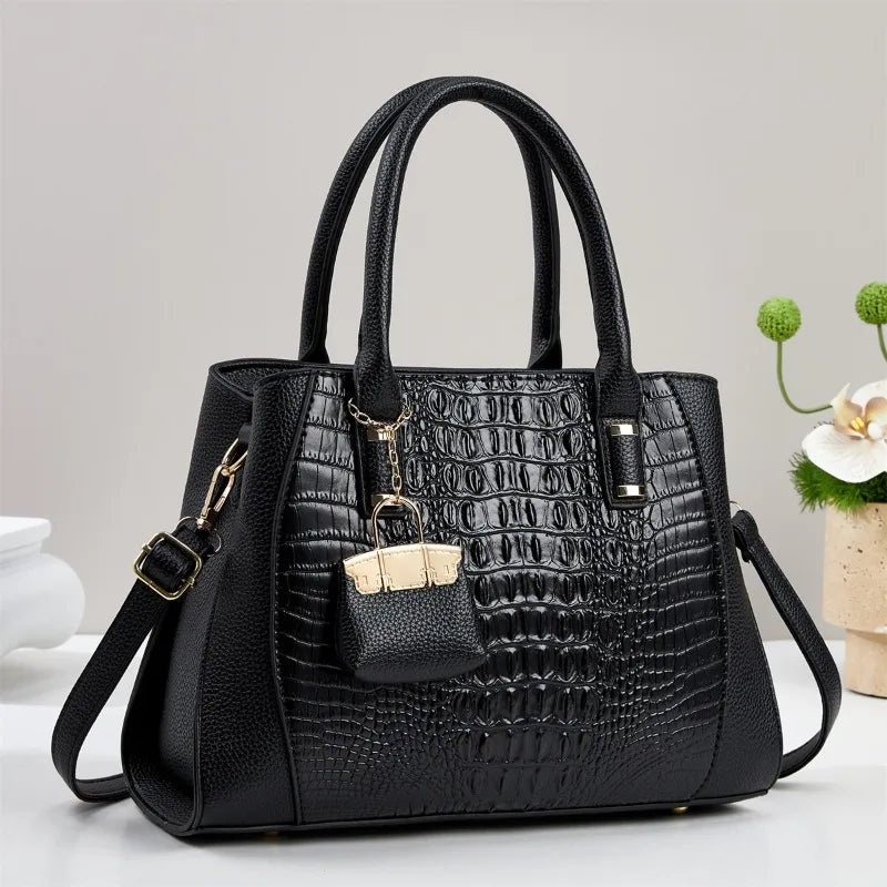Fashionable Crocodile Pattern Women's Crossbody Bag