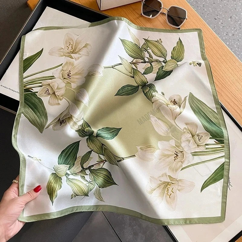 100% Real Silk Scarf Women Square Scarves Bandana