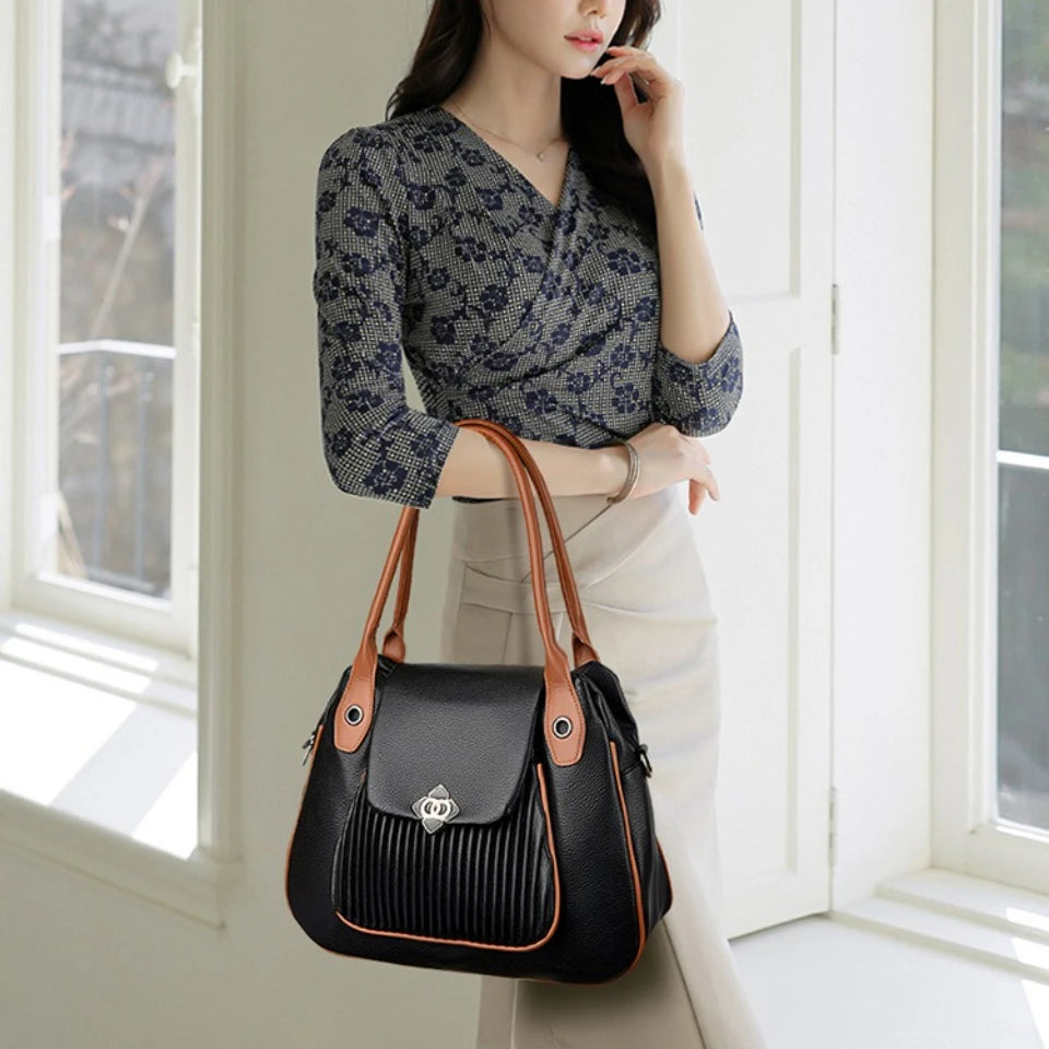 Genuine Brand Top Quality Leather Bags Top-Handle Design Bags Ladies Casual Tote