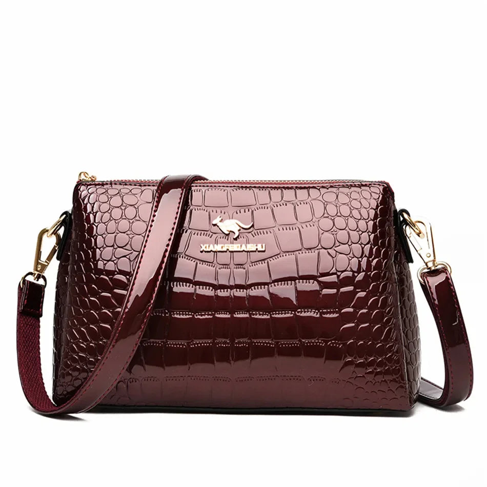 3-Layer partition Women Bag Soft Leather Luxury Handbag