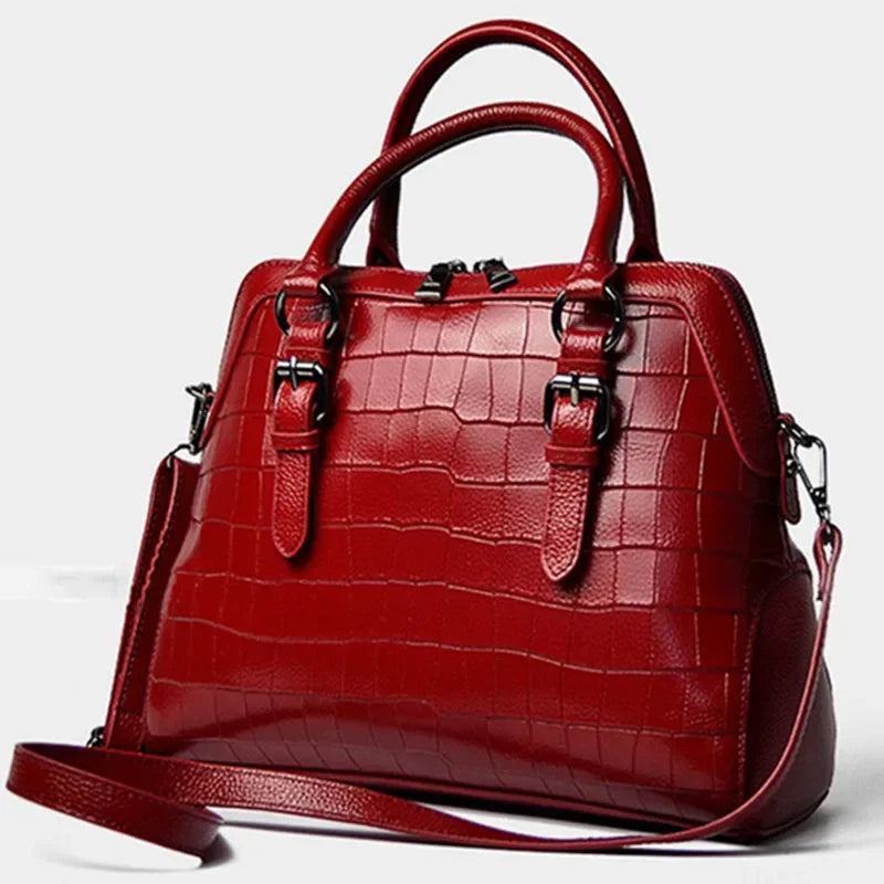 Genuine Leather Handbag Women Messenger Tote Shoulder Bag