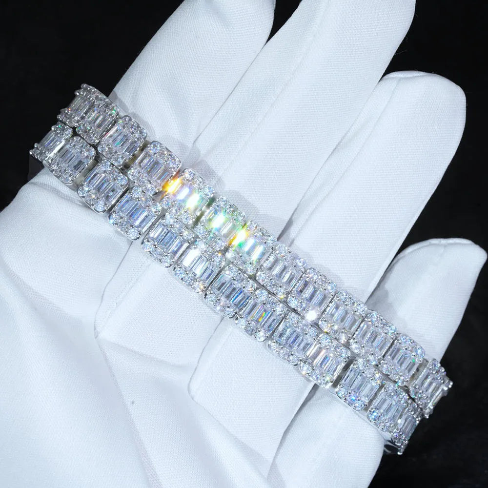 8mm Cluster Tennis Bracelet Mixed Inset Cubic Zirconia