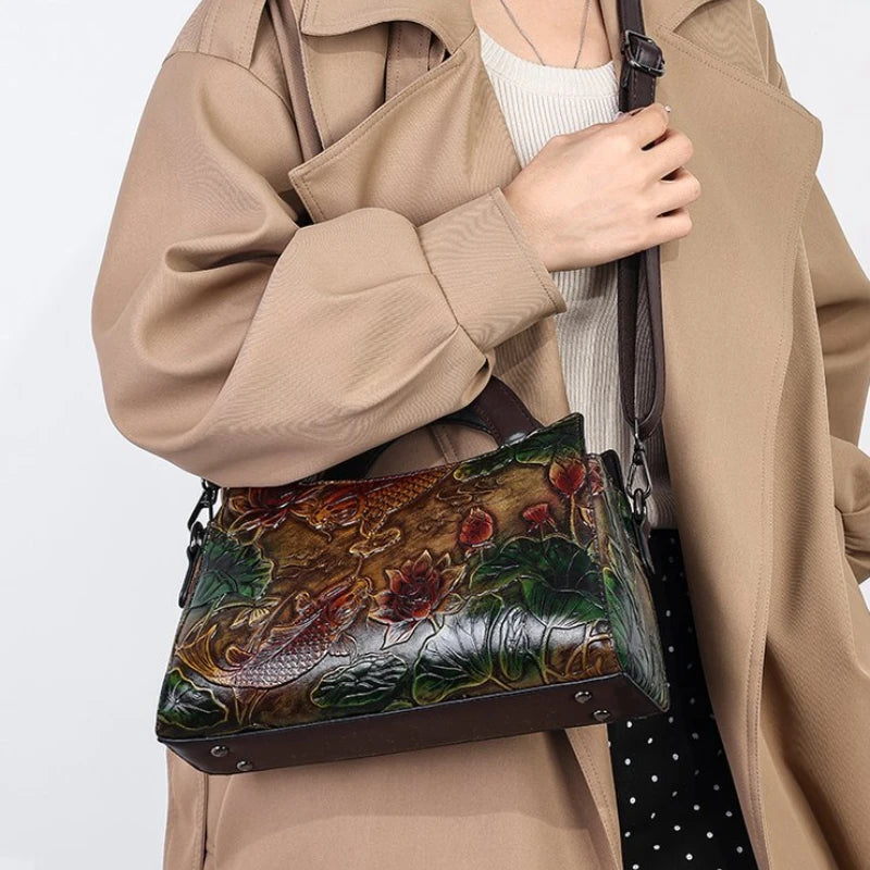 Light Luxury Retro Ethnic Printed Handbag Crossbody Bag