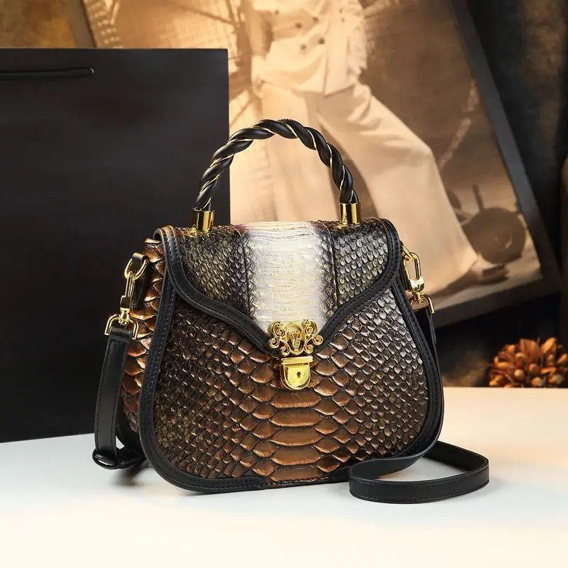 Luxury Design Fashion Color Contrast Leather Shoulder Cross Bag