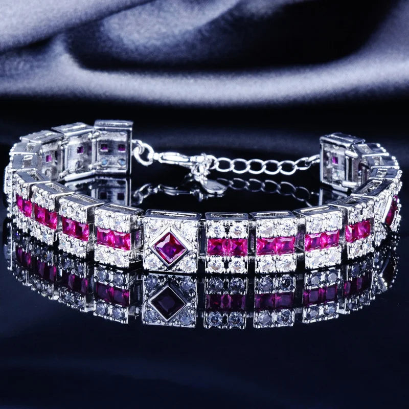100% 925 Silver Stylish Zircon Fashion Bracelet Jewelry