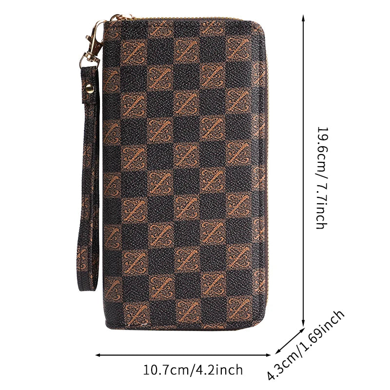Long large-capacity coin purse double zipper wallet