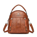 Leather Backpacks Multifunction Female Shoulder Bag Fashion Small Backpack