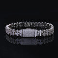 Luxury 8MM Cross Bracelet Iced CZ Diamond Brass Hand Set Zircon Fashionable Jewelry