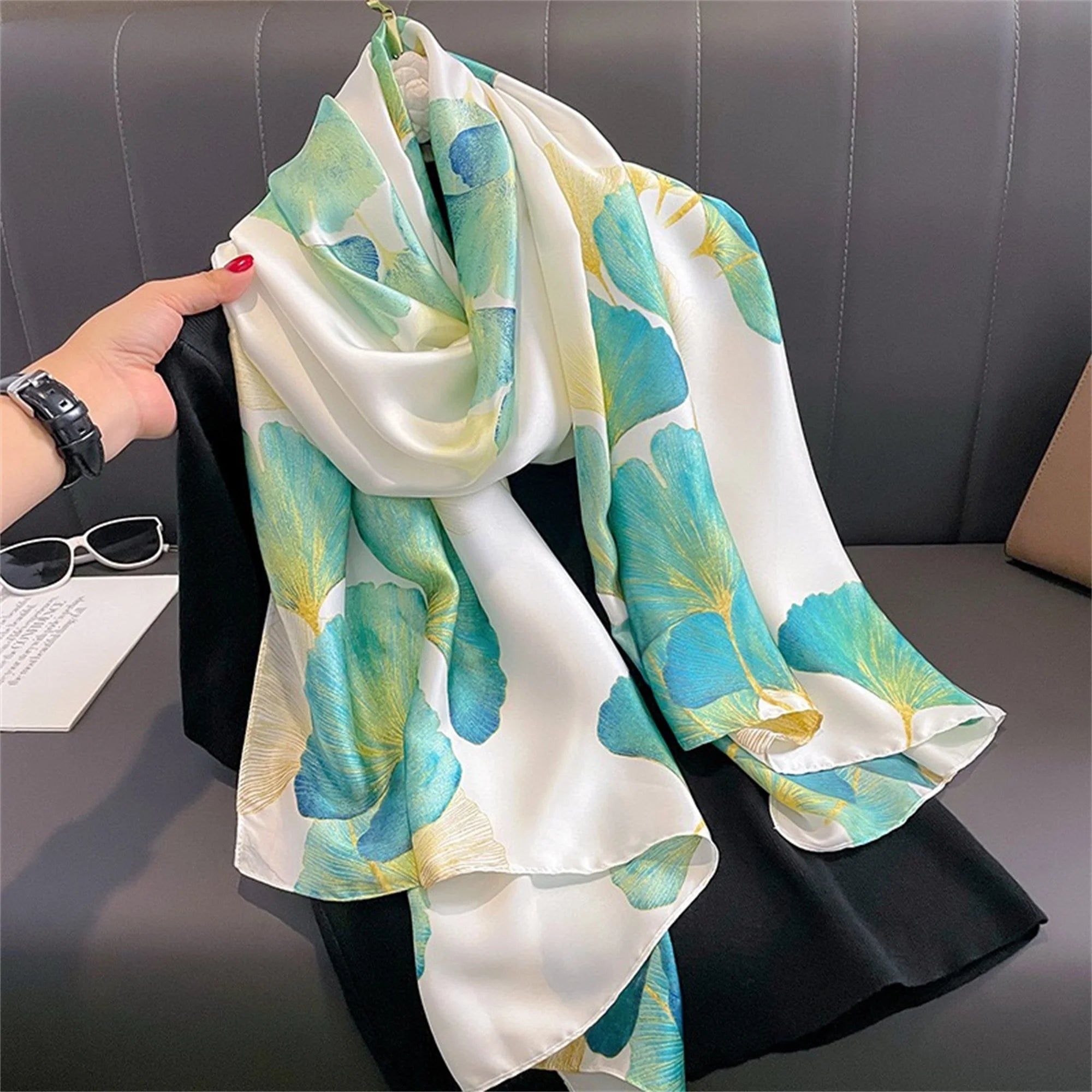 180*90cm Luxury Brand Women Scarf Summer Silk Shawl Lady Wrap Soft Design