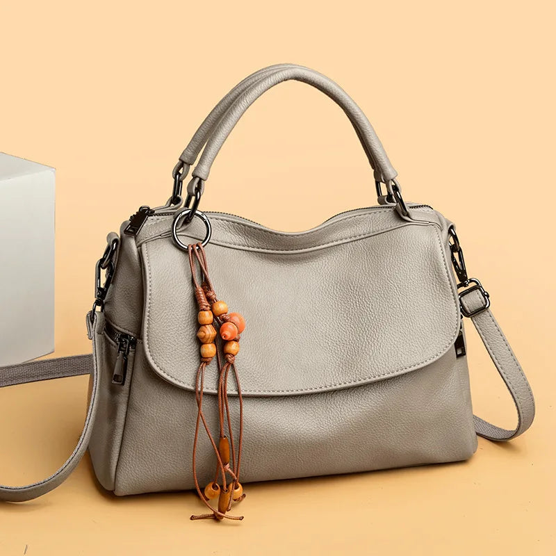 Soft PU leather women's handbag large-capacity shoulder bag
