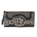 Floral Genuine Leather Wallet Women Handmade Clutch Bag