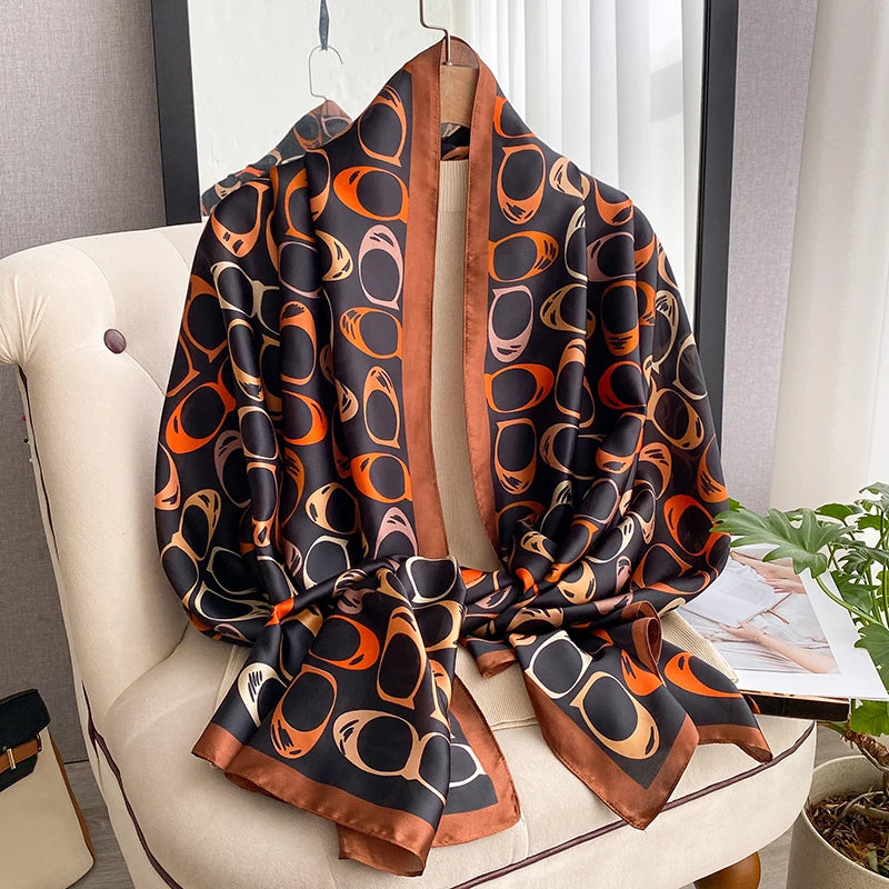 Luxury Summer Women 180X90CM Quality Soft Silk Scarves