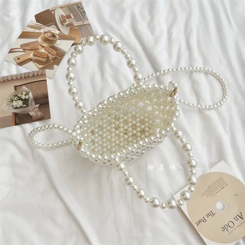 Handmade Bead Bag Pearl Shoulder Bag Evening Clutch