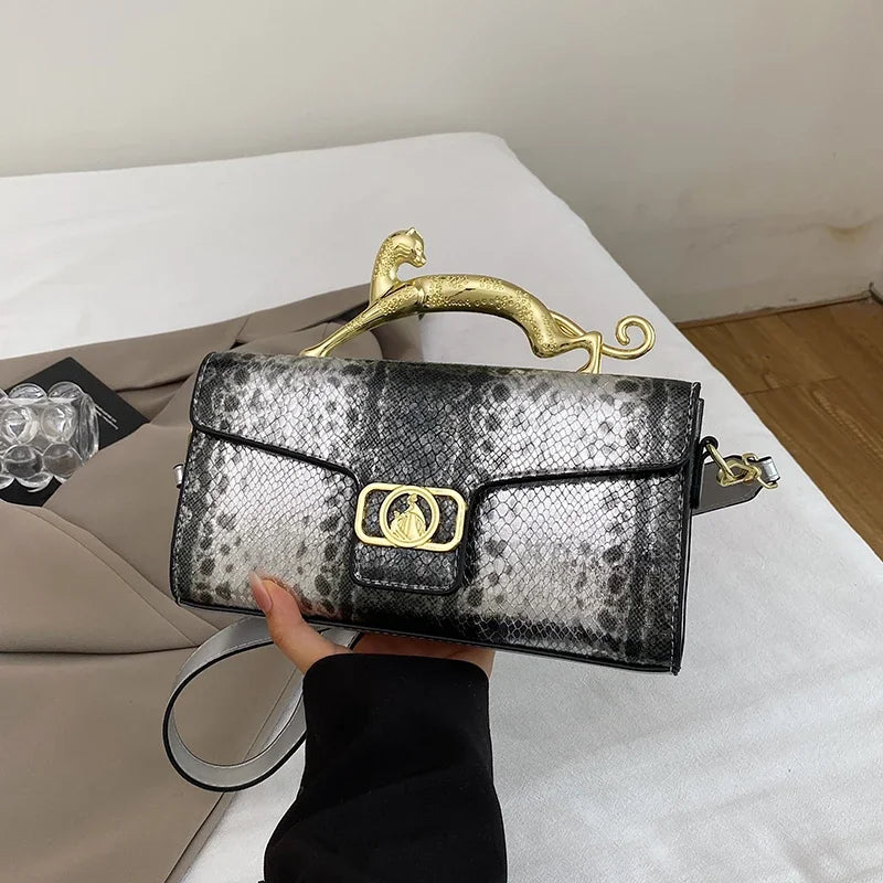 Metal Buckle Fashion Shoulder Bag Luxury Design Handbag