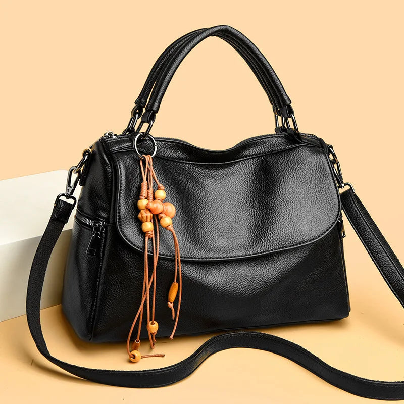 Soft PU leather women's handbag large-capacity shoulder bag