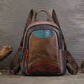 Vintage Genuine Leather Backpack Patchwork Shoulder Bag