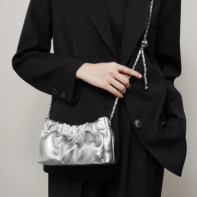 Genuine Leather Women Shoulder Bags Luxury Brand Small Chain Flap Bags