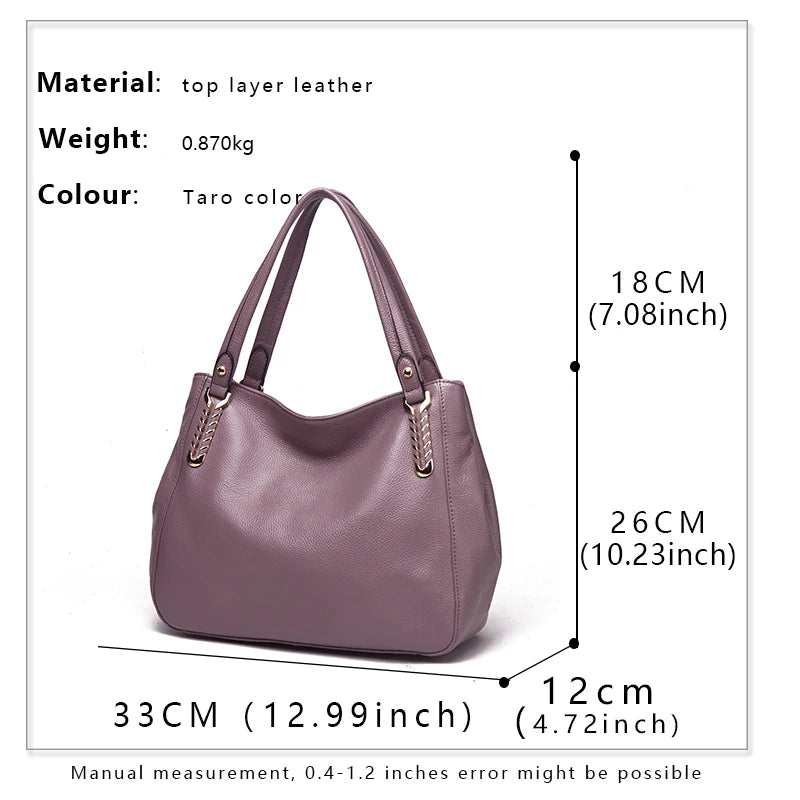 Women soft leather crossbody bag genuine leather large bag cowhide shoulder bag