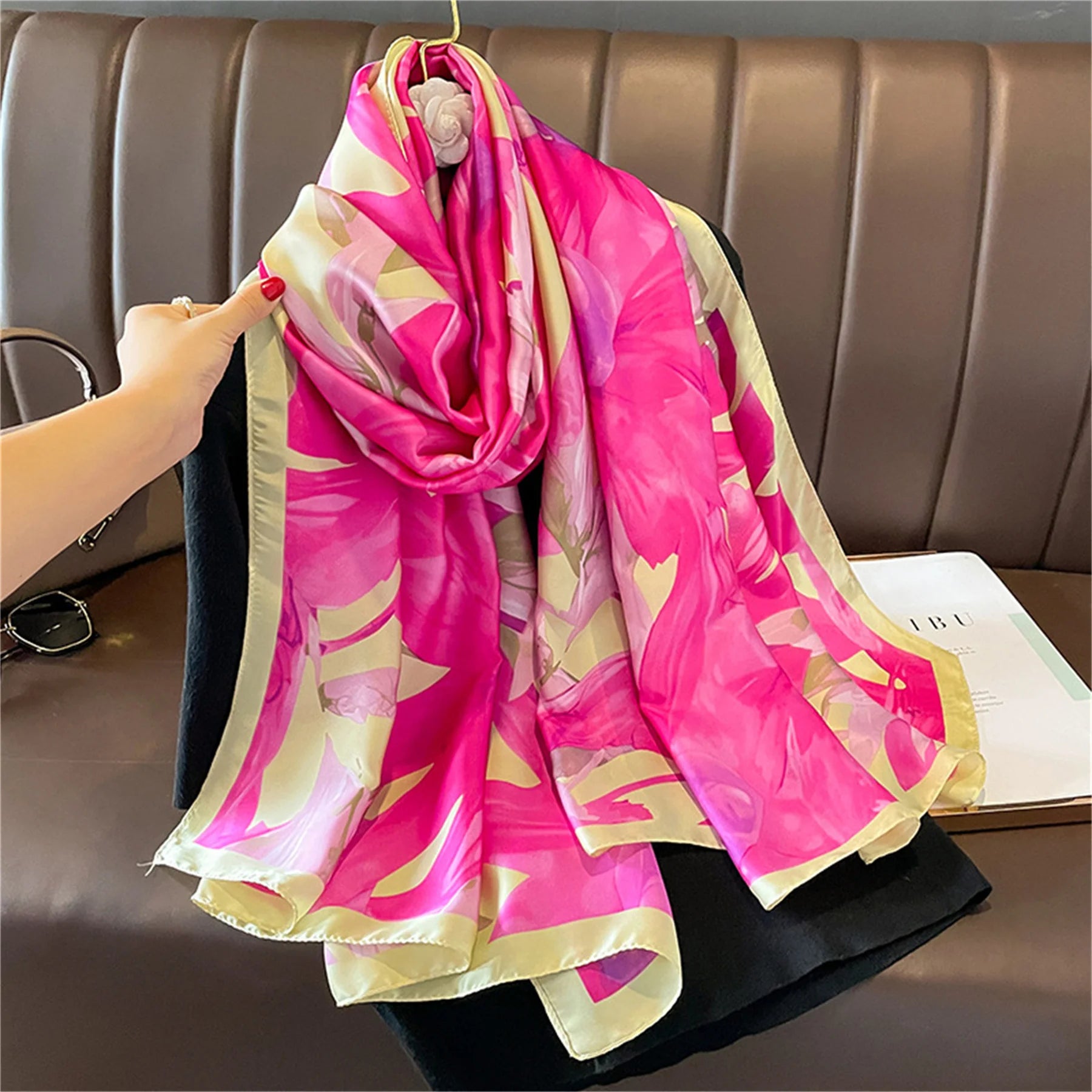 180*90cm Luxury Brand Women Scarf Summer Silk Shawl Lady Wrap Soft Design