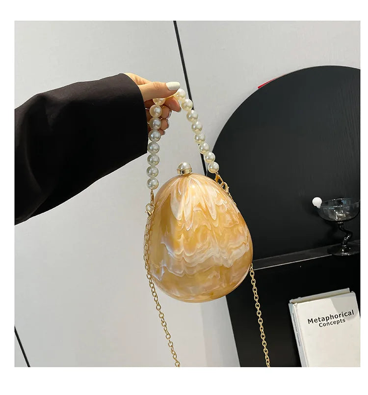 Acrylic eggshell bag fashion niche design women's messenger bag portable dinner bag