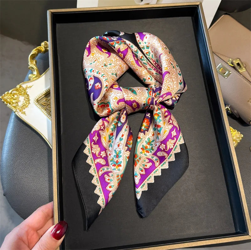 Imitation Silk Printed Square Scarf Fashion Accessories