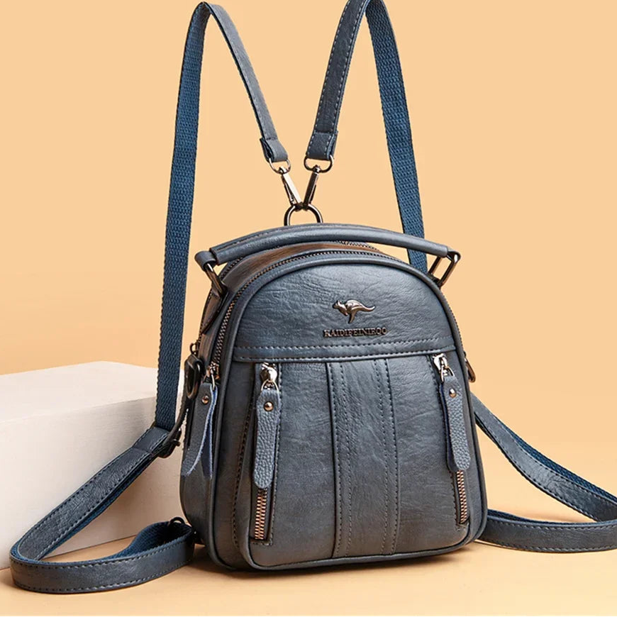 Leather Backpacks Multifunction Female Shoulder Bag Fashion Small Backpack