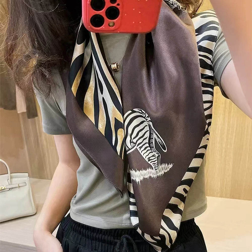 Women's 100% Mulberry Silk Scarf Elegant Luxury Neckerchief