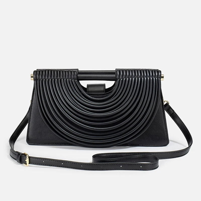 Luxury Design Handwoven Leather Evening Clutch Bag