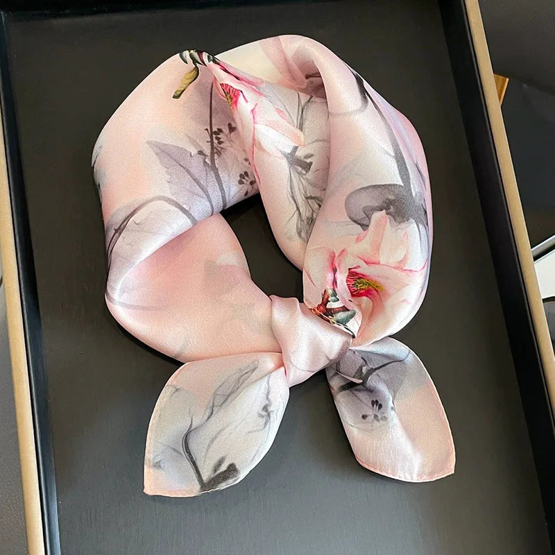 100% Real Silk Scarf Women Square Scarves Bandana