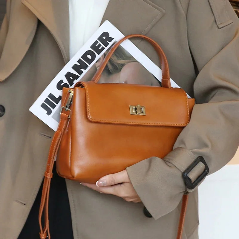 Women Cowhide Genuine Leather Tote Bag Lady Designer Luxury Soft Leather Handbag
