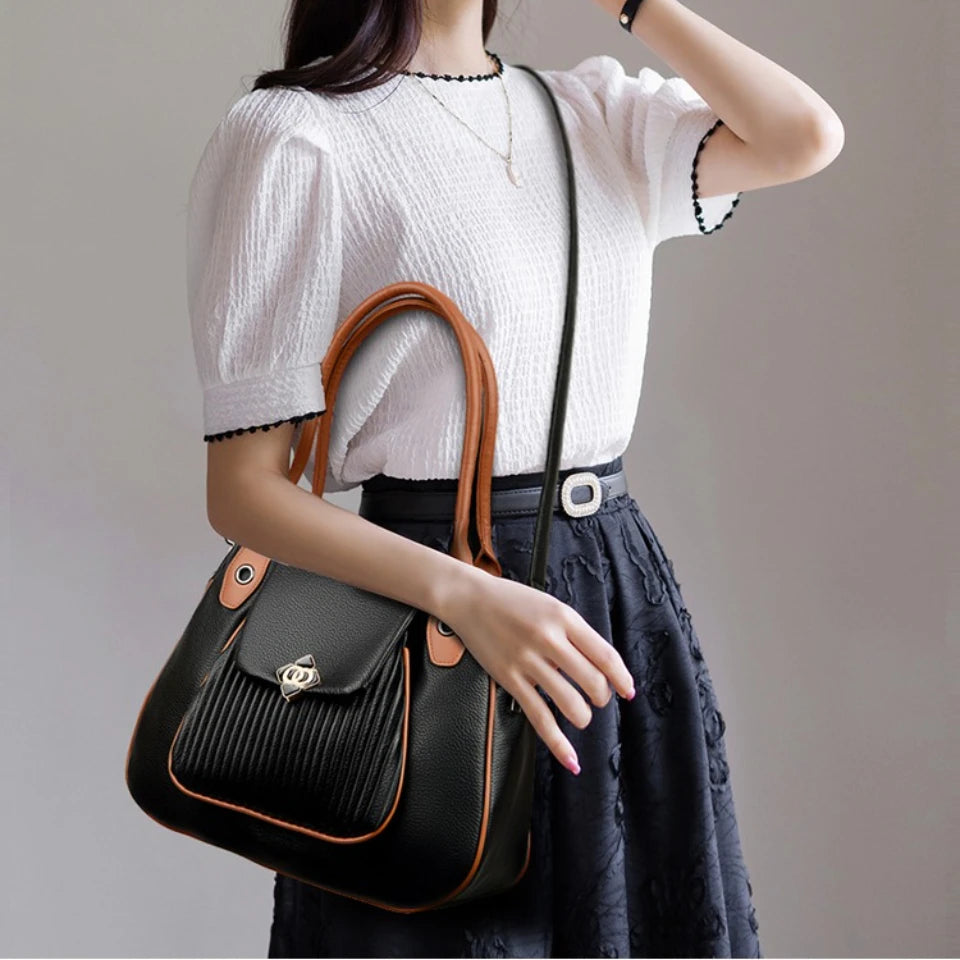 Genuine Brand Top Quality Leather Bags Top-Handle Design Bags Ladies Casual Tote