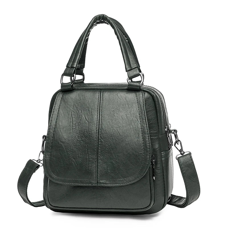 Trendy Multi functional Handheld Shoulder Bag Versatile Soft Leather Bag