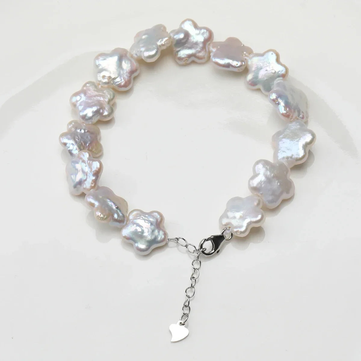 Freshwater Plum Blossom Baroque Flower Pearl Bracelet