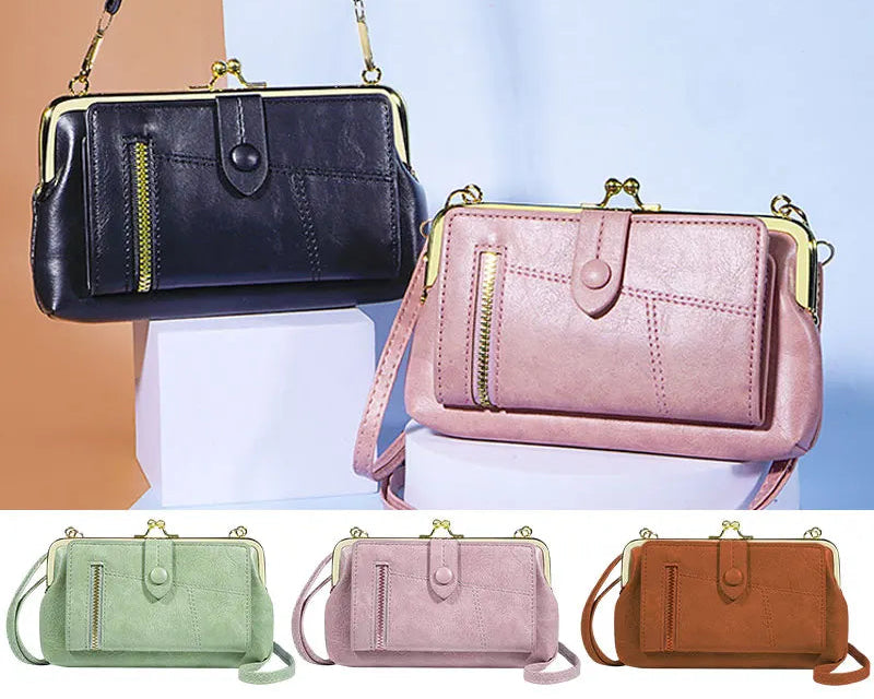 Pu Leather Zip Crossbody Shoulder Clutch Bag Purse Wallet Mobile Phone Bag
