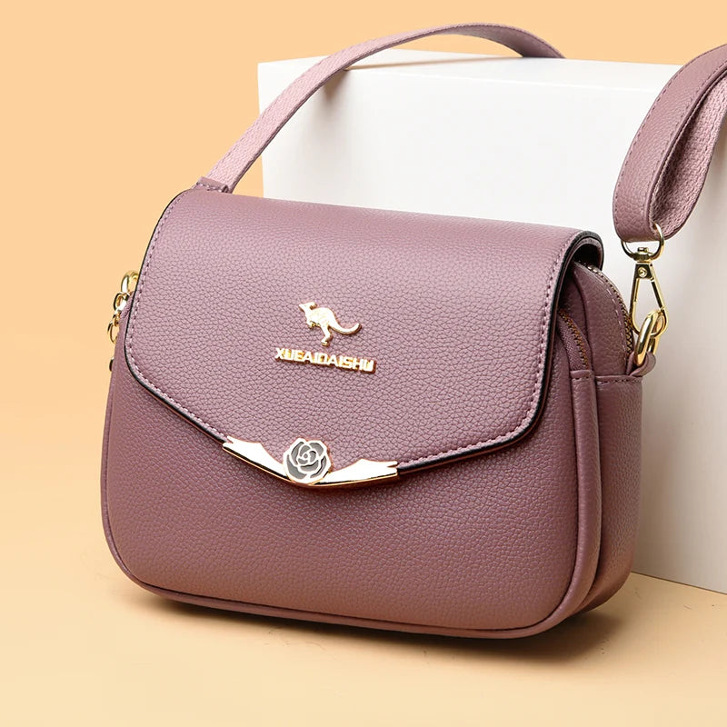 Elegant Soft Leather Shoulder Bag Design Fashionable Crossbody Bag Ladies Purse