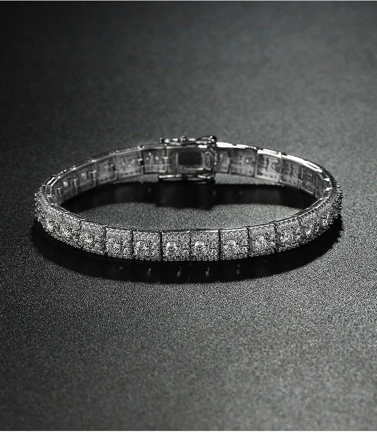 Luxury Square Full Moissanite Tennis Bracelet For Women 925 Sterling Silver Bracelets