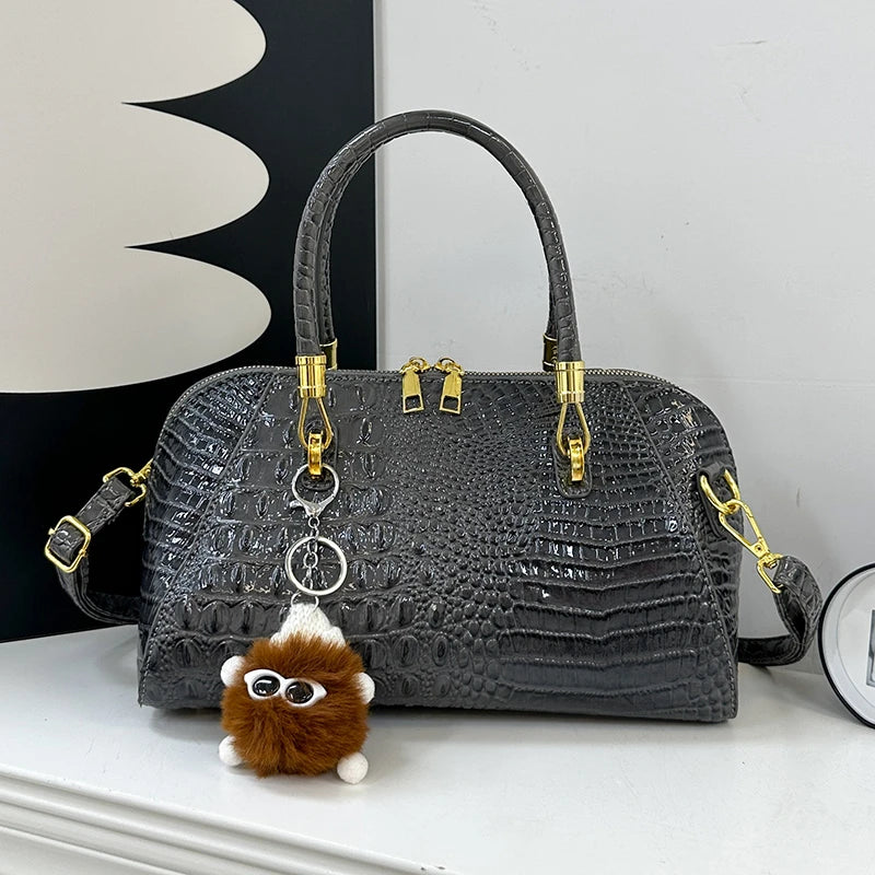 Classic Handbag Crocodile Leather Shoulder Crossbody Bag