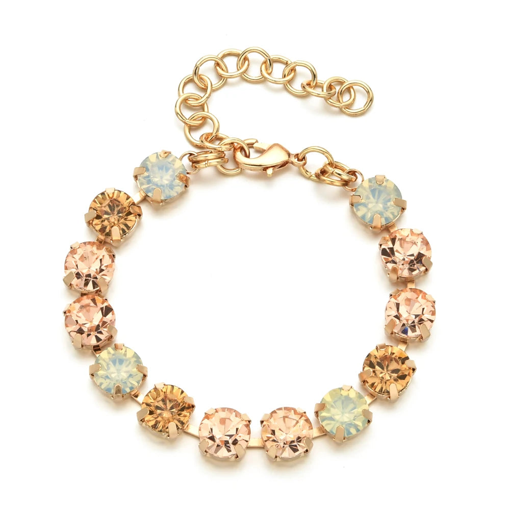 8mm Cubic Zirconia Tennis Bracelet Chain Bracelets Gold Color Chain Jewelry